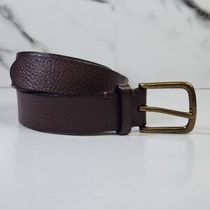 Genuine Leather Belt Brown Bronze Colored Buckle